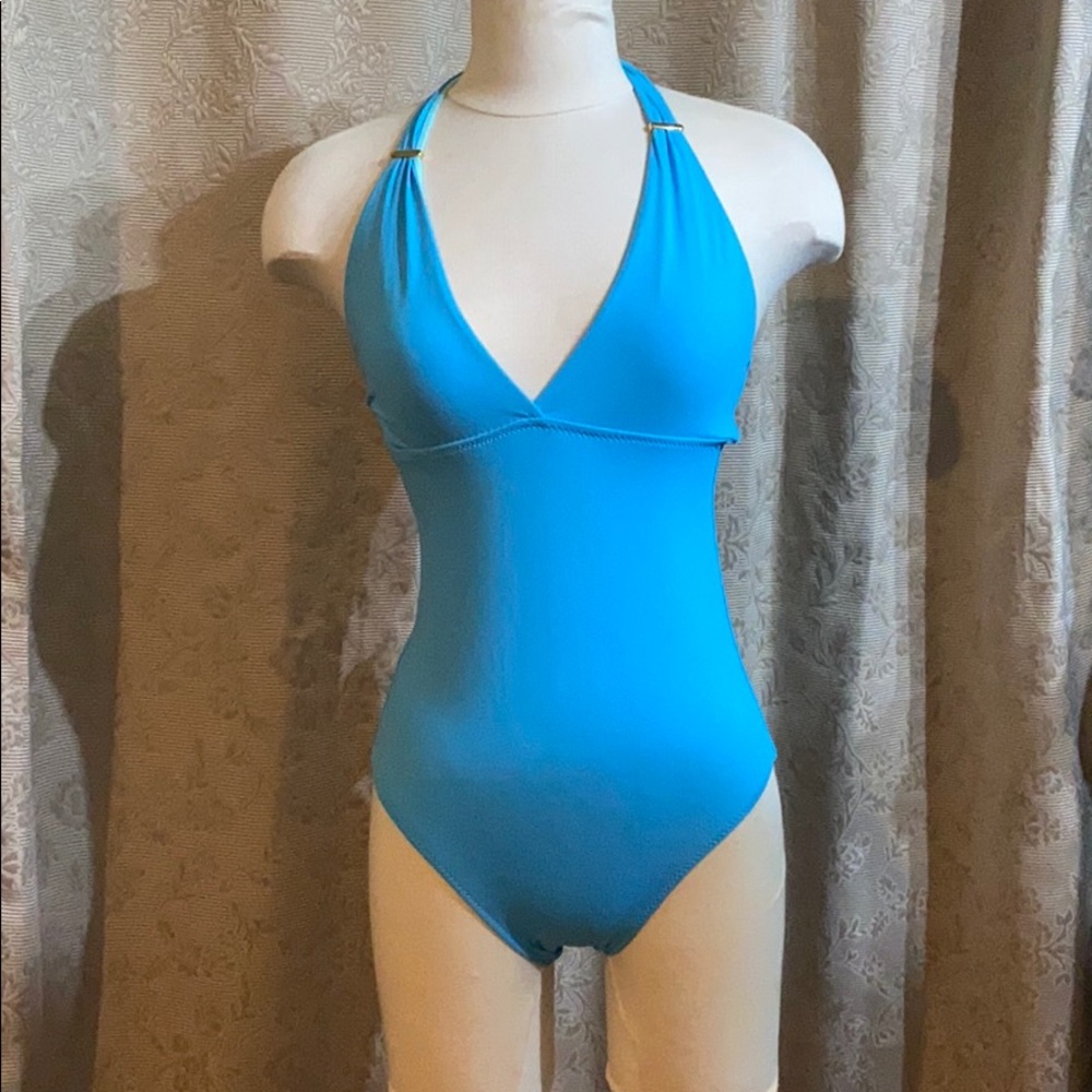 Melissa Odabash one piece baby blue bathing suit